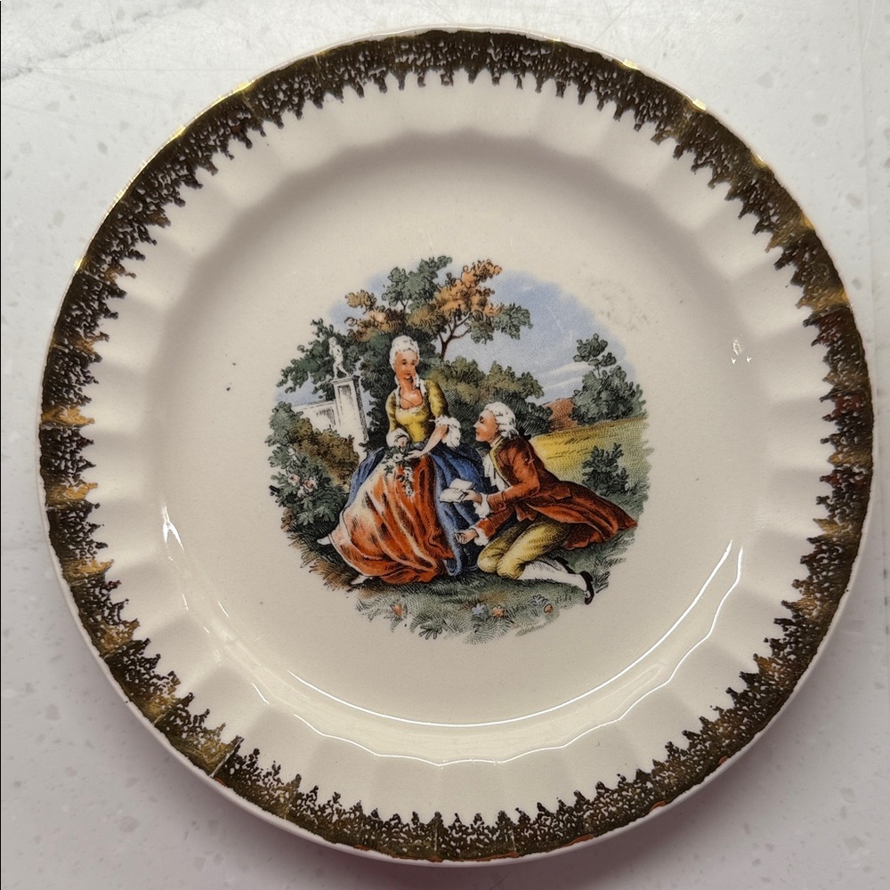 Vintage Cronin China Co. “Courting Couple” Bread Plate – 6.25" [D]